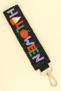 I Love Halloween Beaded Wristlet Keychain