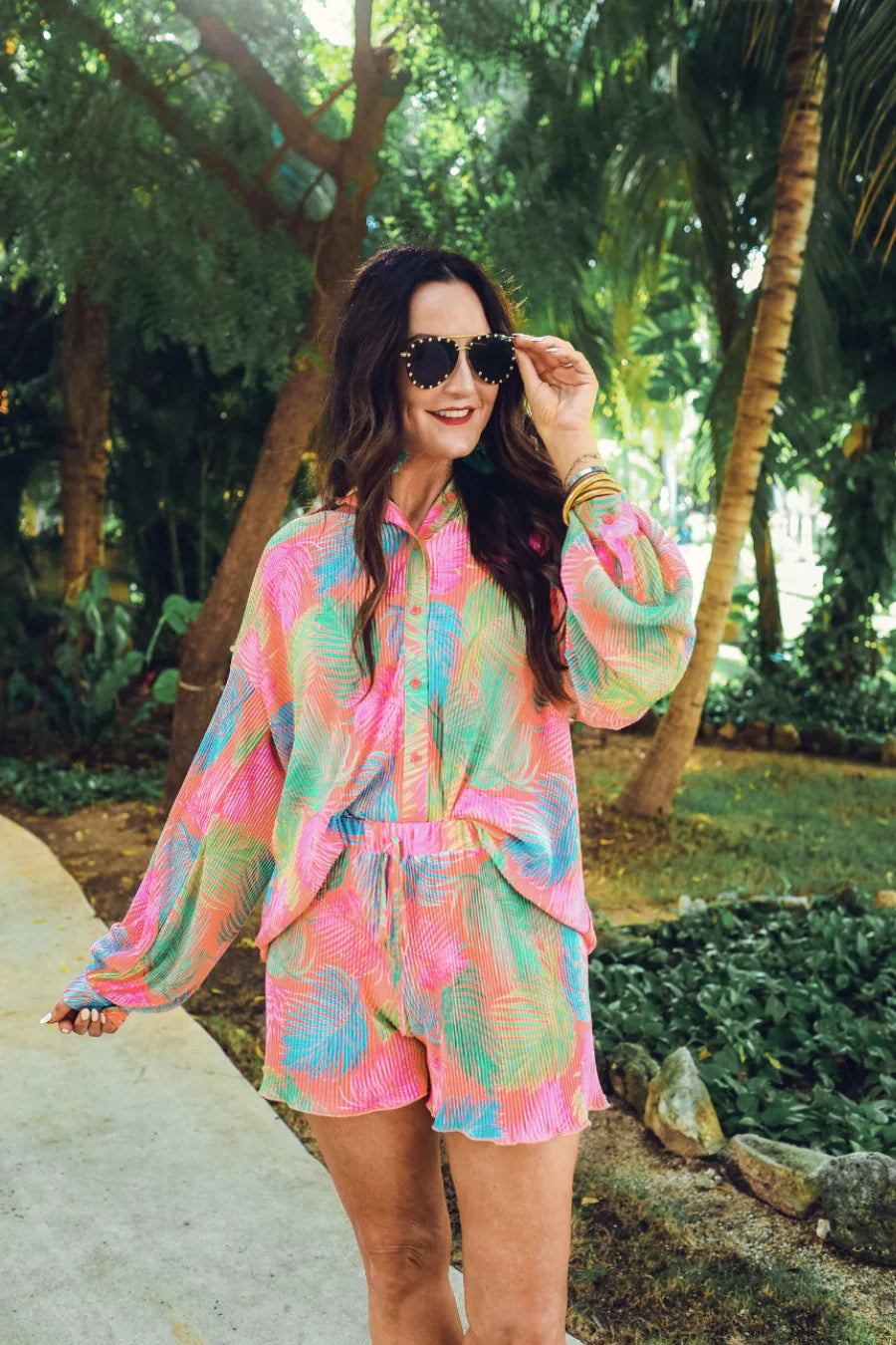 Palm Springs Punch Pleated Set - Reg & Curvy