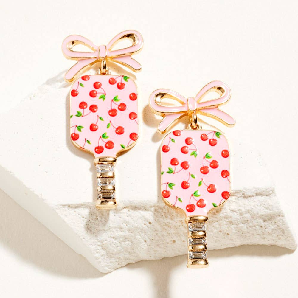 Floral Pickleball Paddle Earrings - Multiple Patterns