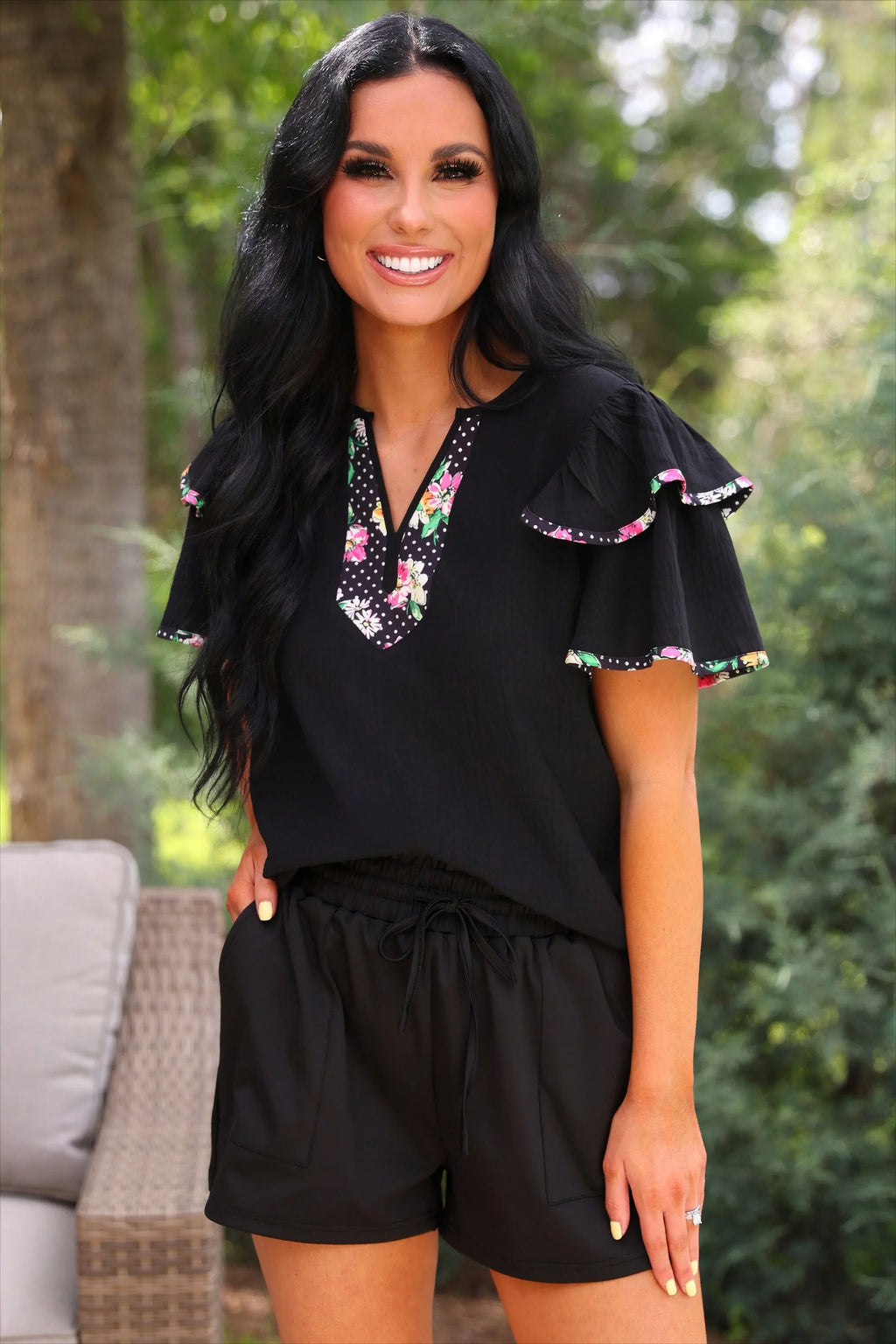 Midnight Garden Flutter Top - Reg & Curvy