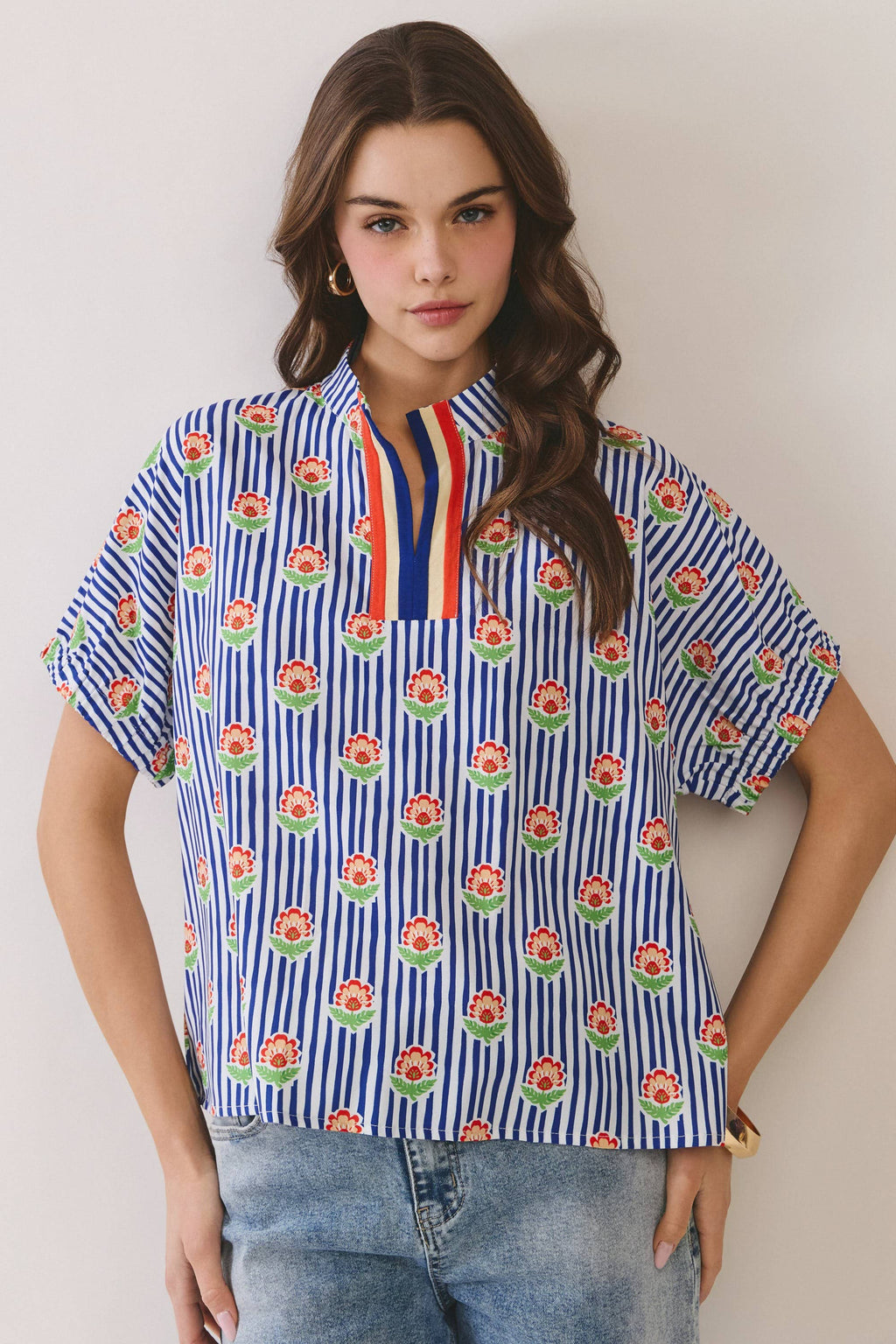 Picnic Stripe Bloom Top