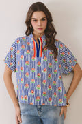 Picnic Stripe Bloom Top
