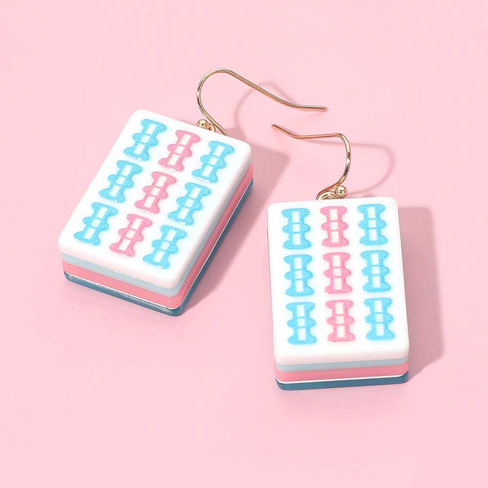 Lucky Tile Statement Earrings