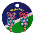 Floral Pickleball Paddle Earrings - Multiple Patterns