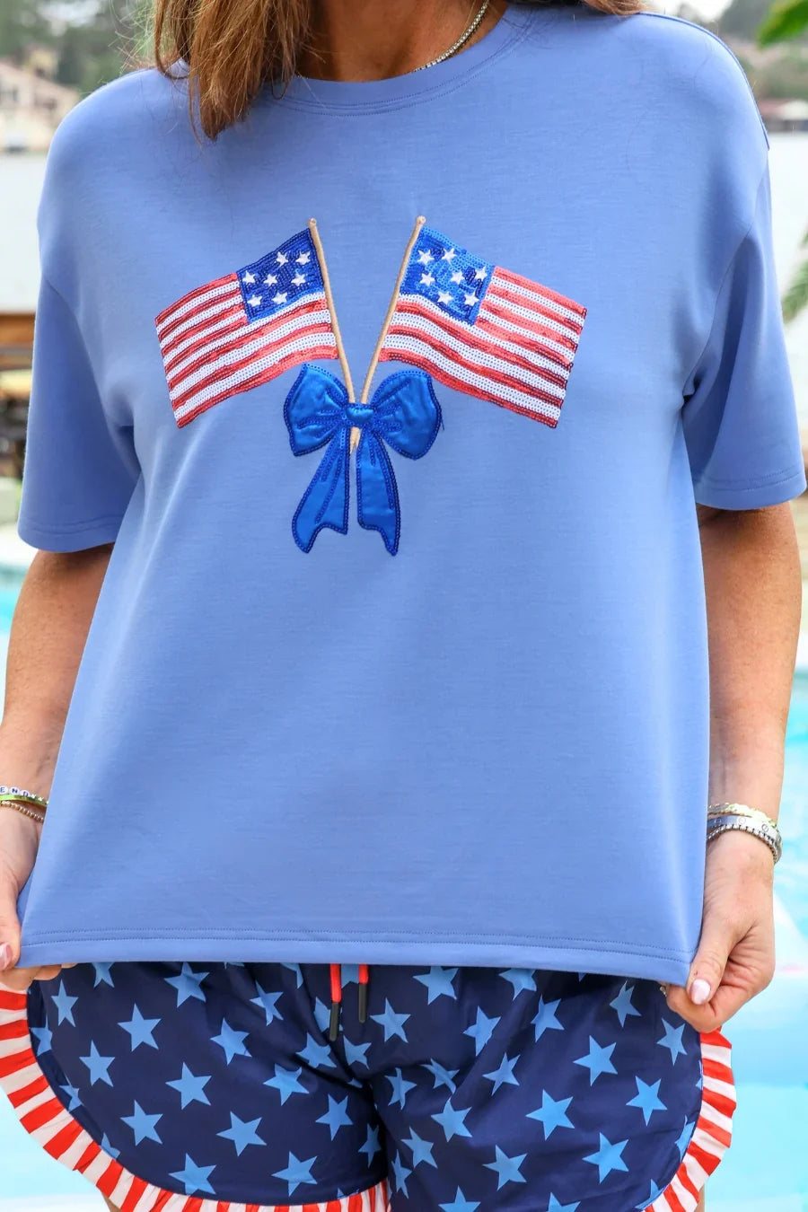 Stars & Sparkle Bow Tee - Reg & Curvy