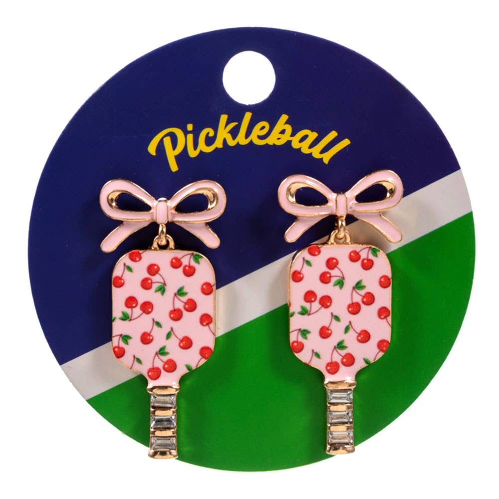 Floral Pickleball Paddle Earrings - Multiple Patterns