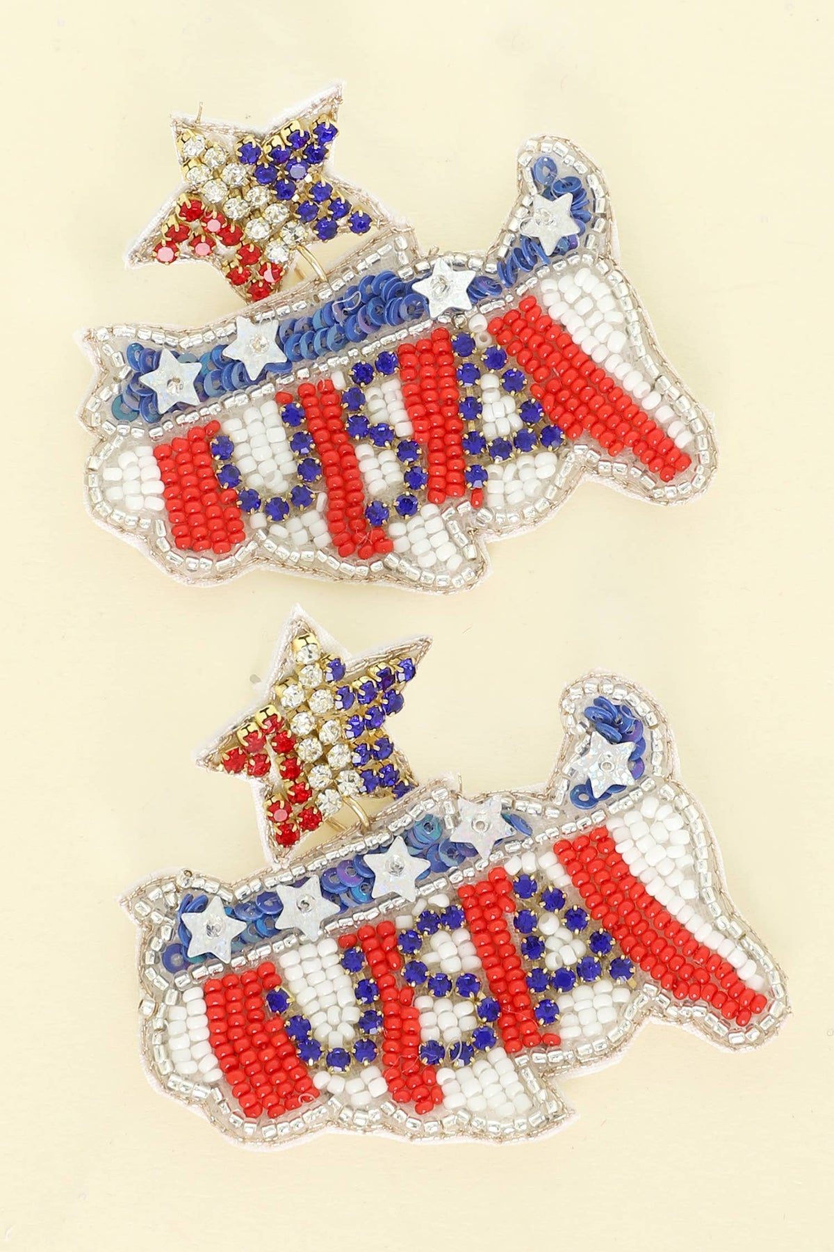 All American Sparkle Map Earrings