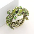 Gator Glam - Crystal Rhinestone Double Alligator Cuff Bracelet