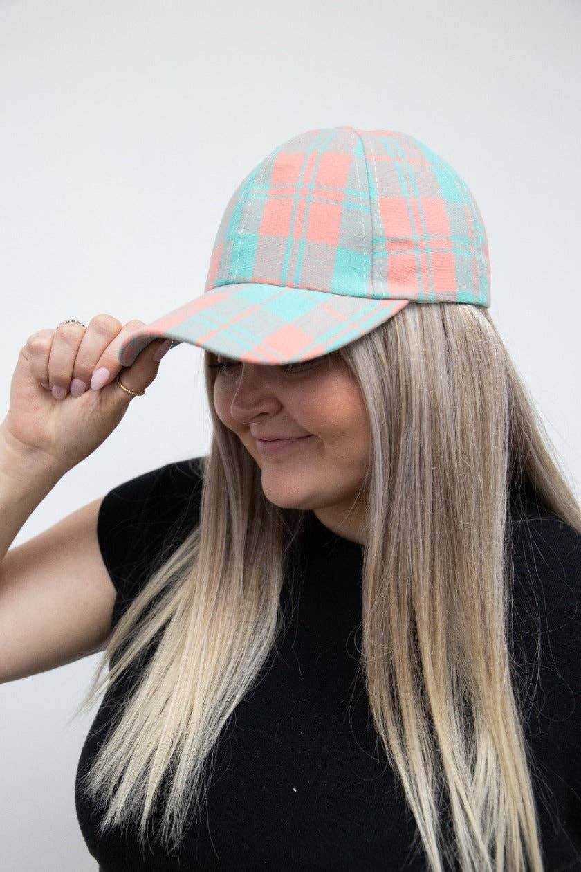 Peachy Plaid Days Hat