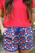 Star-Spangled Bloom Shorts - Curvy