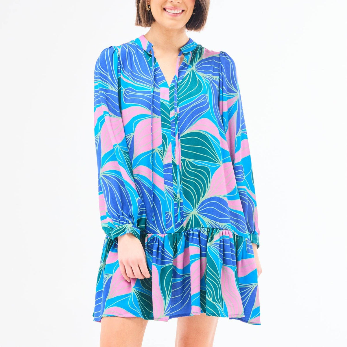 Ocean Muse Ruffle Dress - Reg & Curvy