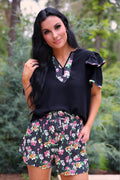 Midnight Garden Flutter Top - Reg & Curvy