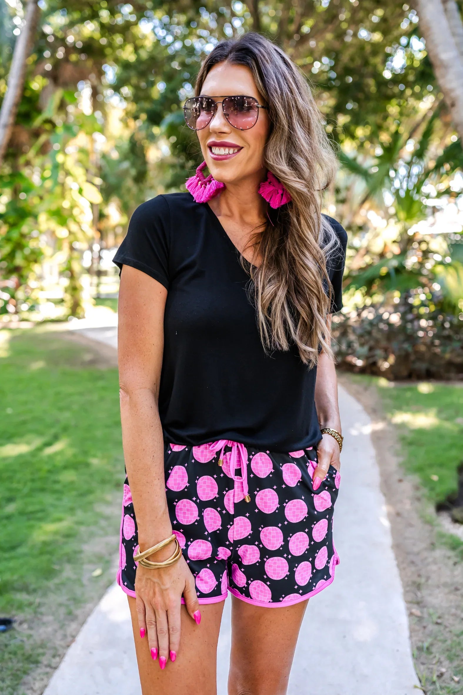 Pink Party Pop Disco Shorts - Reg & Curvy