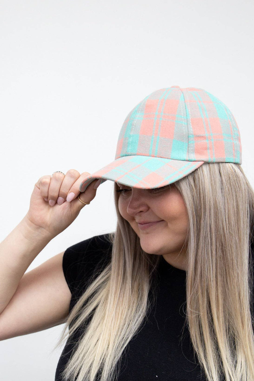 Peachy Plaid Days Hat