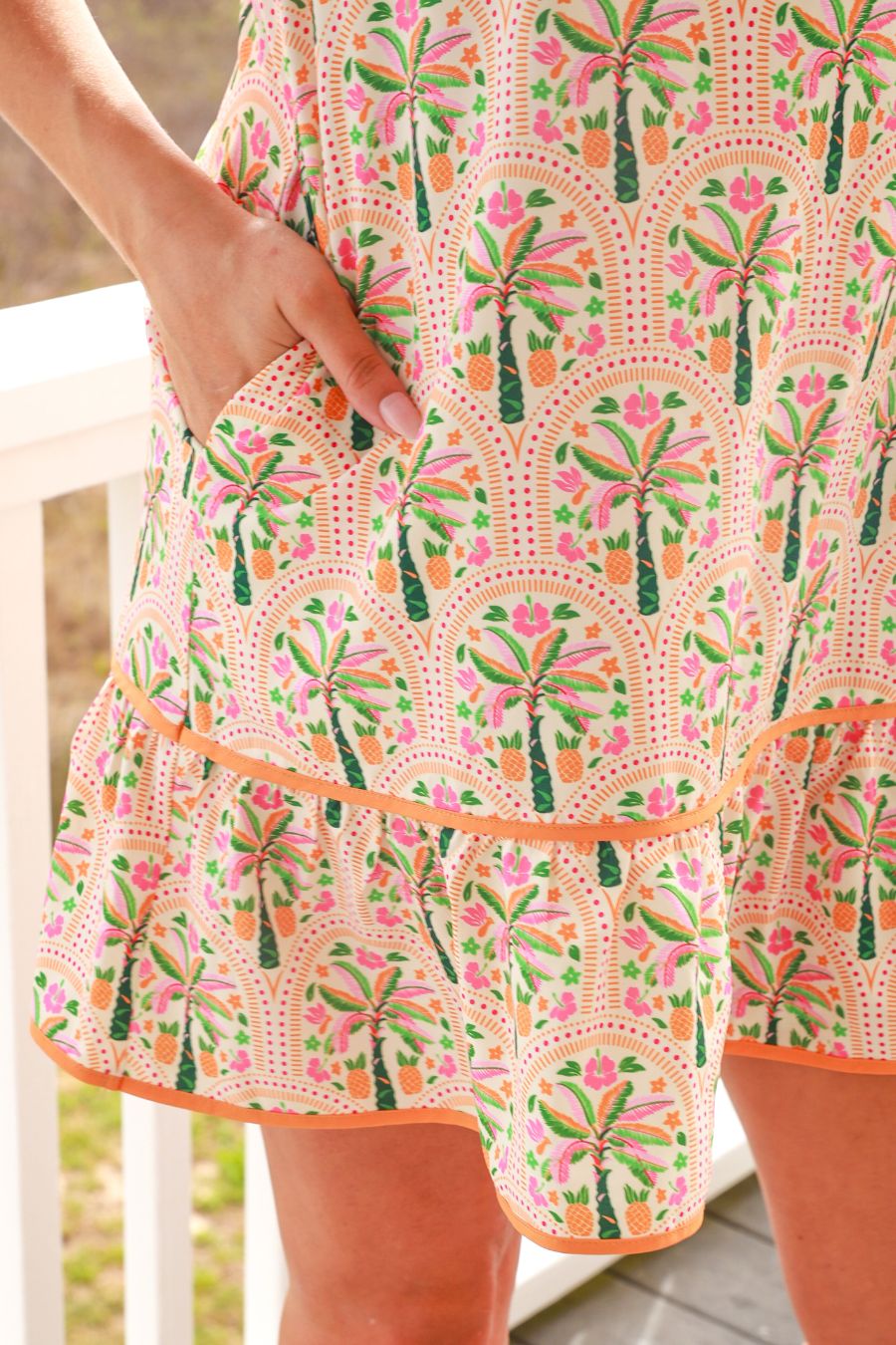 Palm Paradise Ruffle Dress - Reg & Curvy