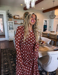 *PREORDER* Pumpkin Spice & Polka Dots Maxi Dress - Reg & Curvy