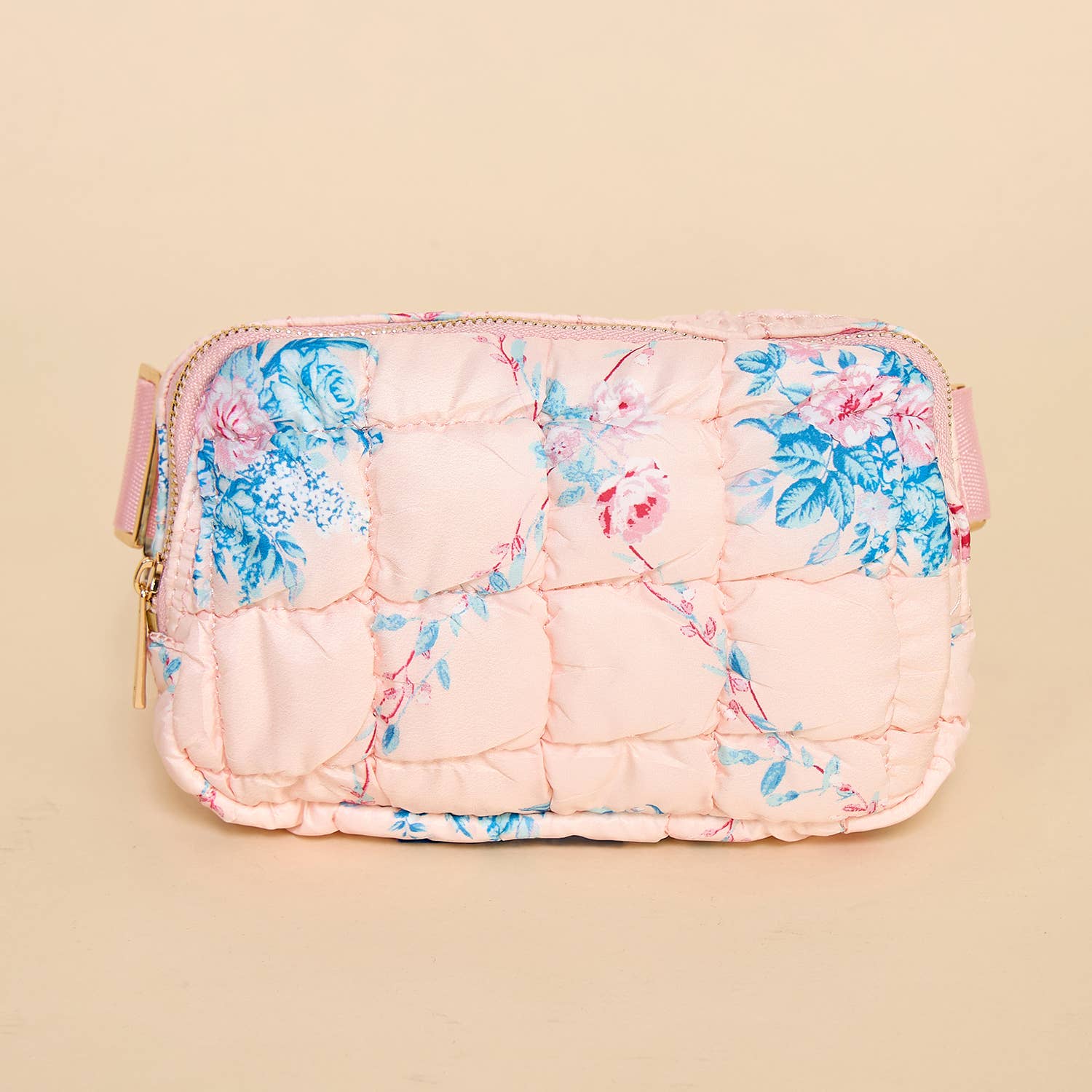 Blush Bloom Puffer Belt Bag