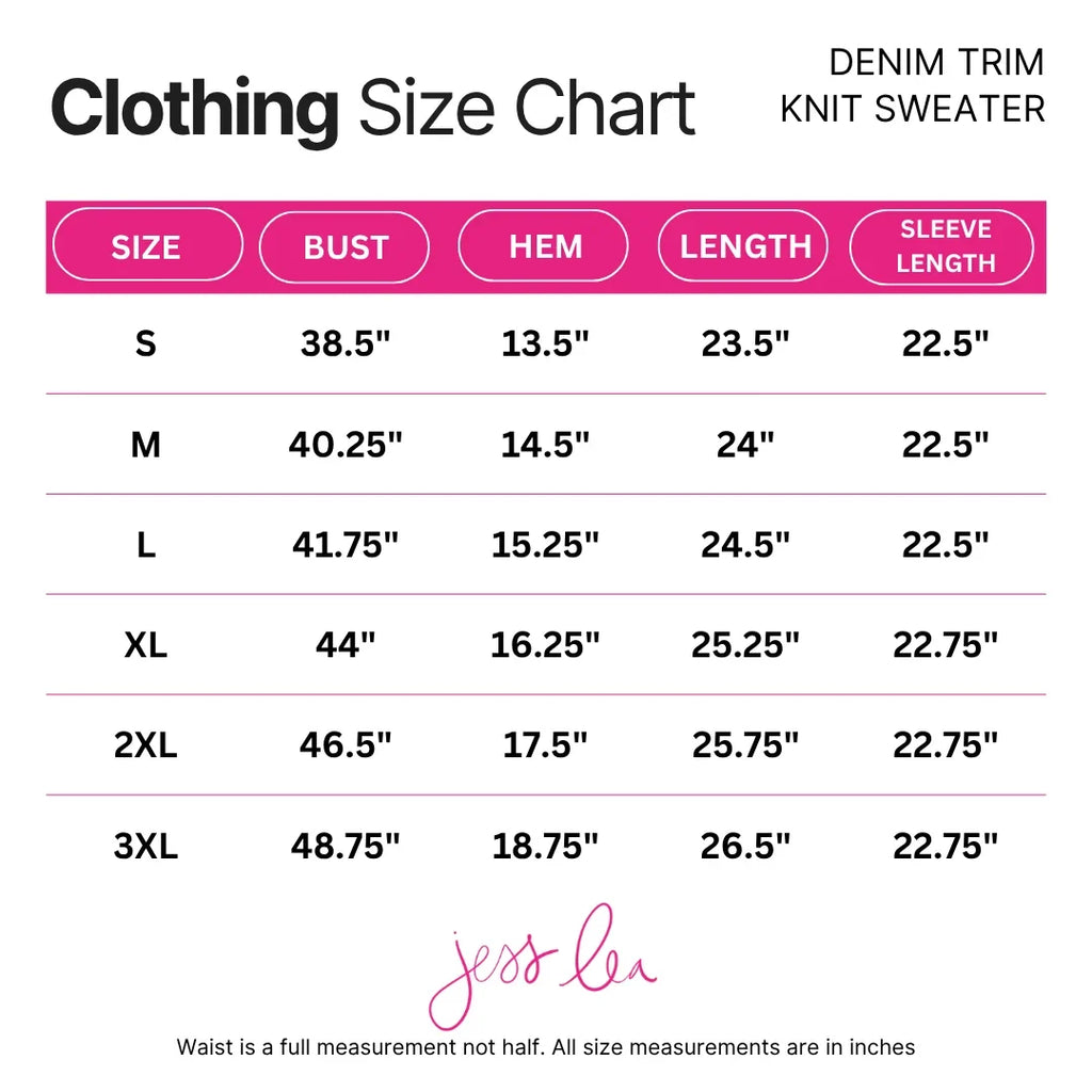 *PREORDER* Denim & Cream Dream Sweater - Reg & Curvy