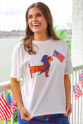 All-American Doxie Waffle Tee - Reg & Curvy