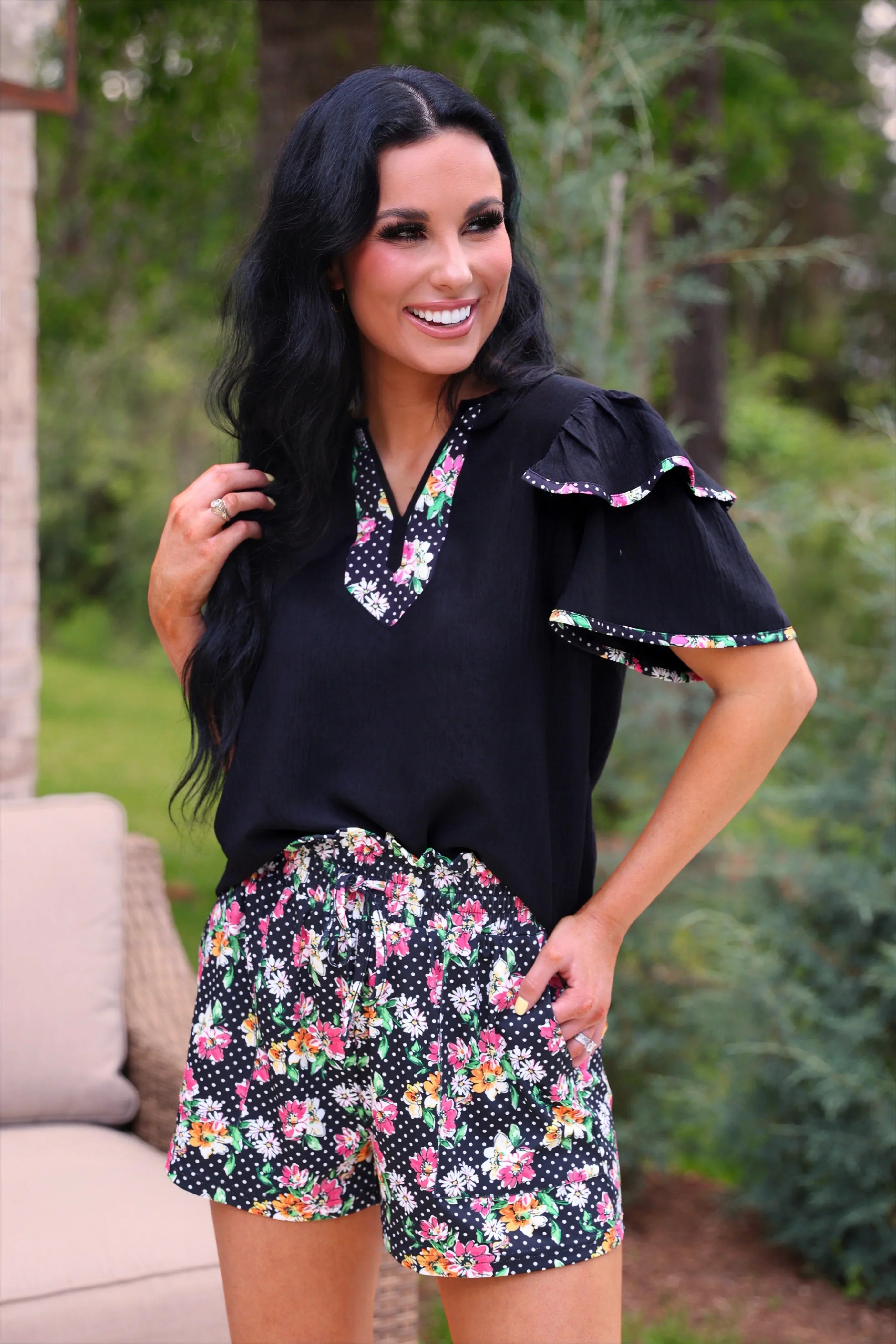 Midnight Garden Flutter Top - Reg & Curvy