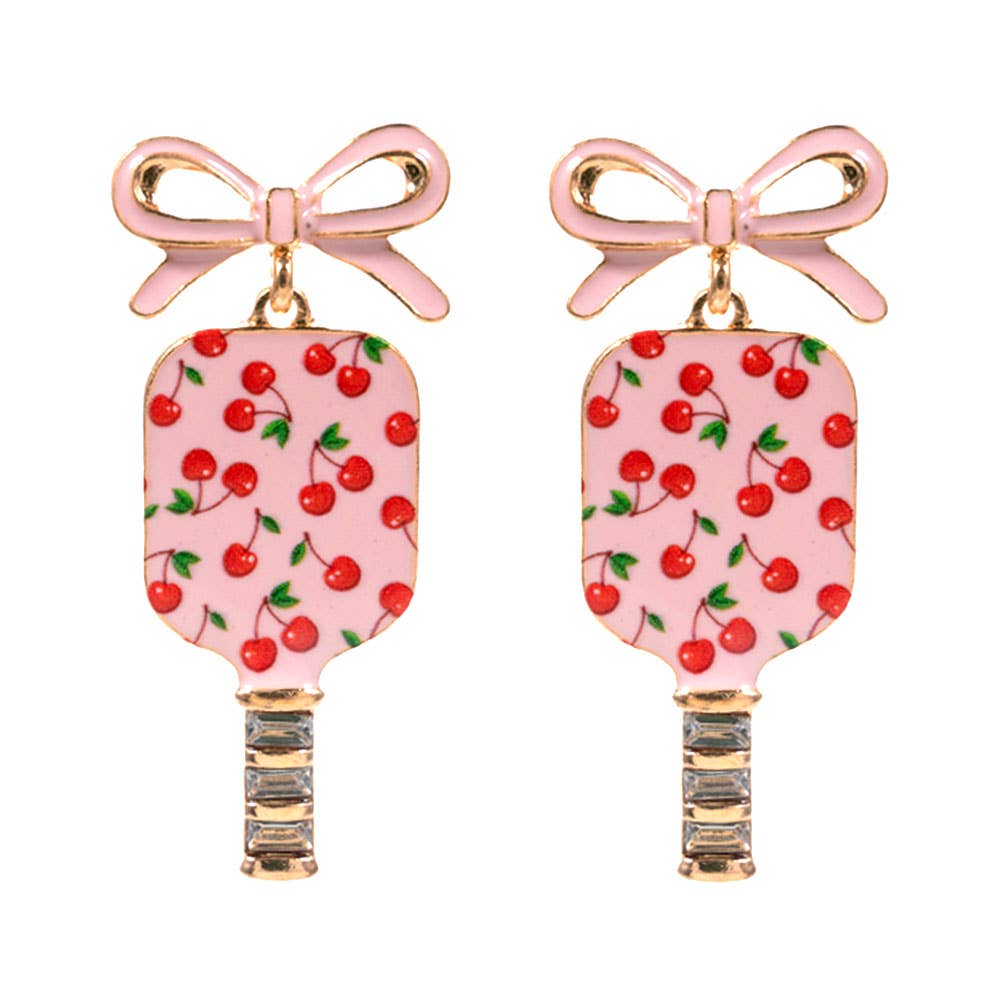 Floral Pickleball Paddle Earrings - Multiple Patterns