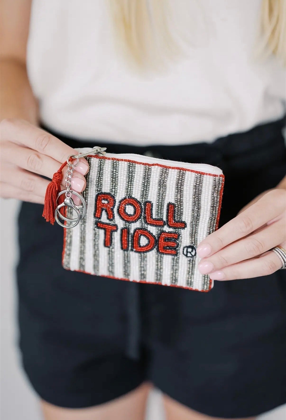 University of Alabama Beaded Coin Purse