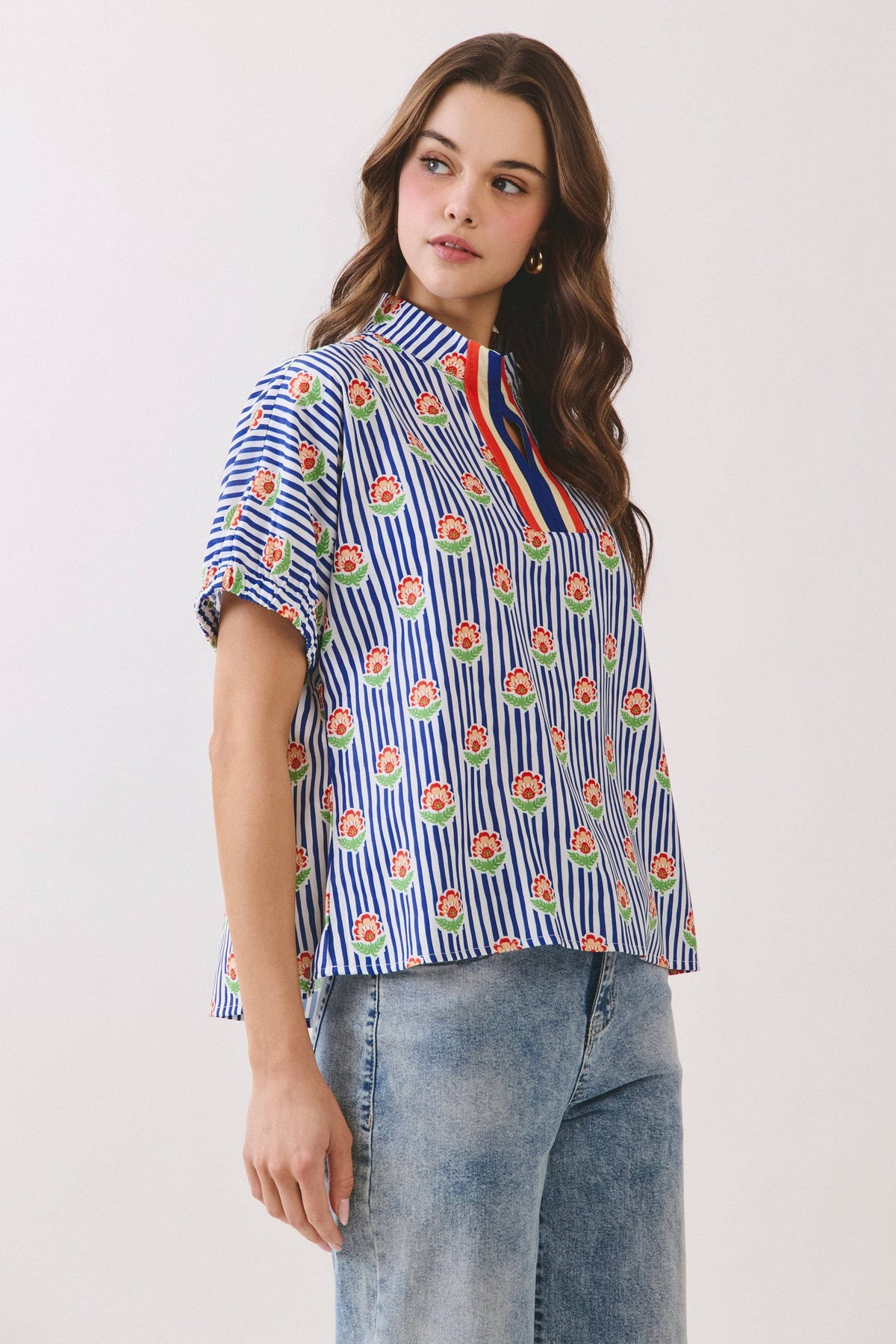Picnic Stripe Bloom Top