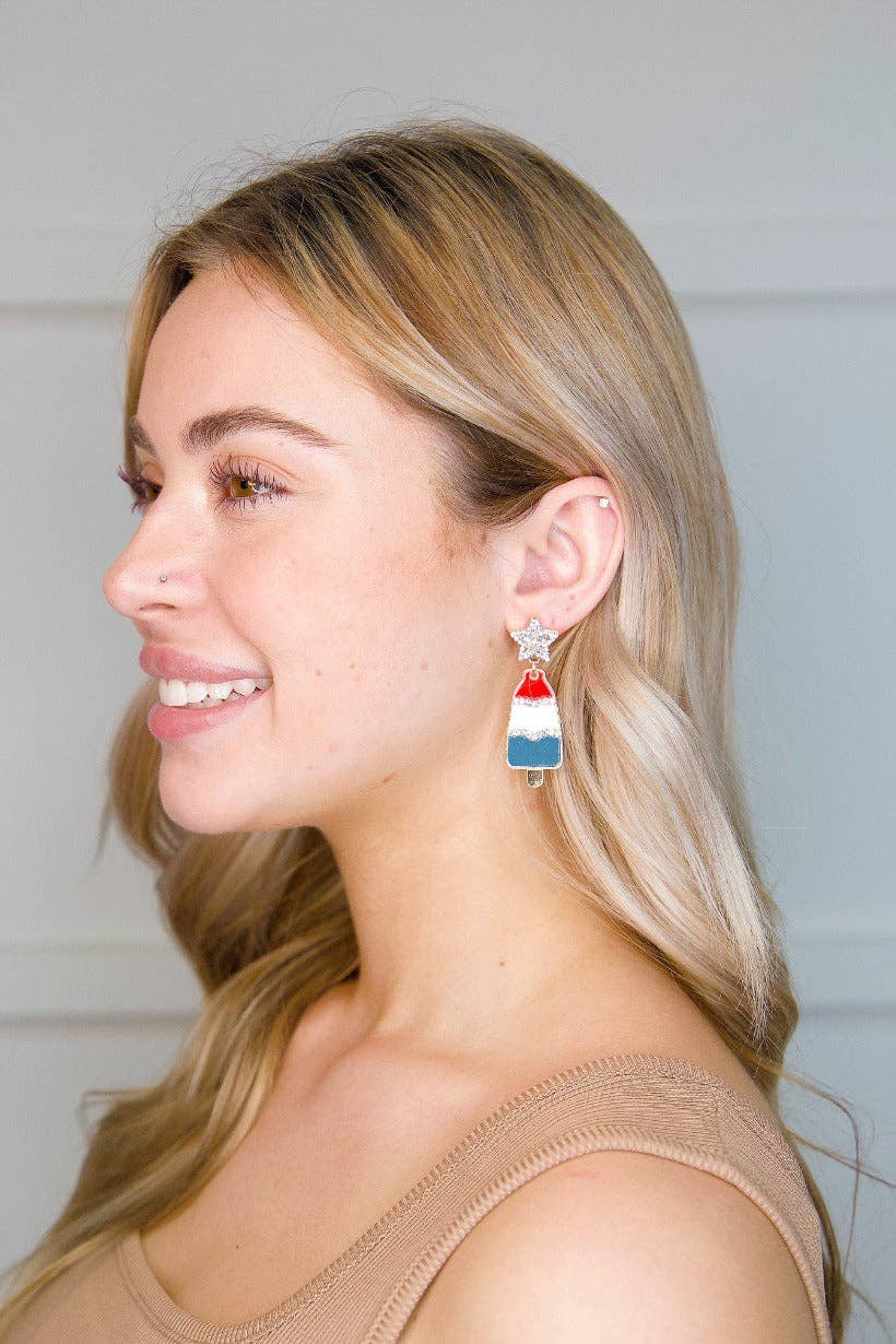 Red, White & Cute Popsicle Earrings