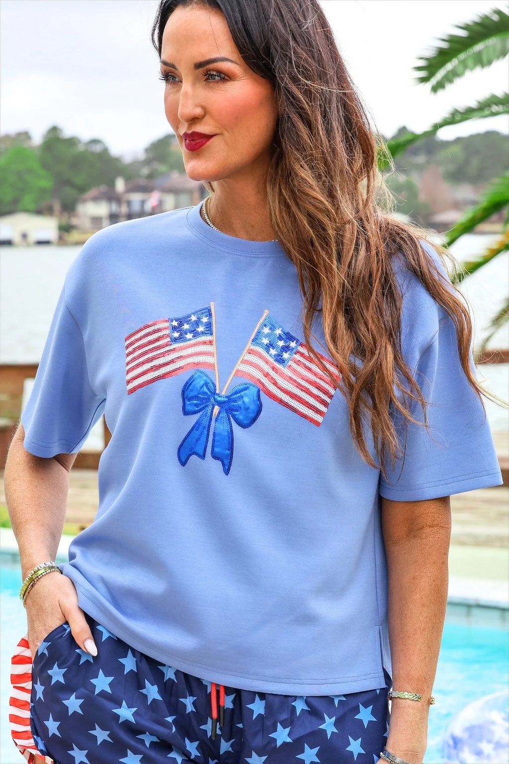 Stars & Sparkle Bow Tee - Reg & Curvy