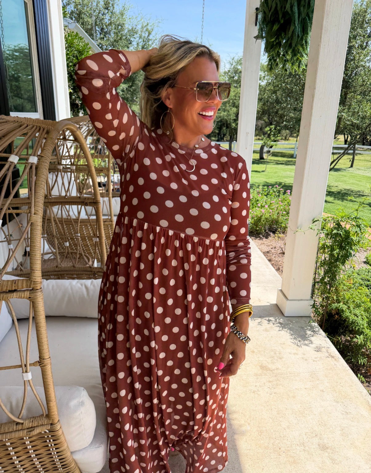 *PREORDER* Pumpkin Spice & Polka Dots Maxi Dress - Reg & Curvy