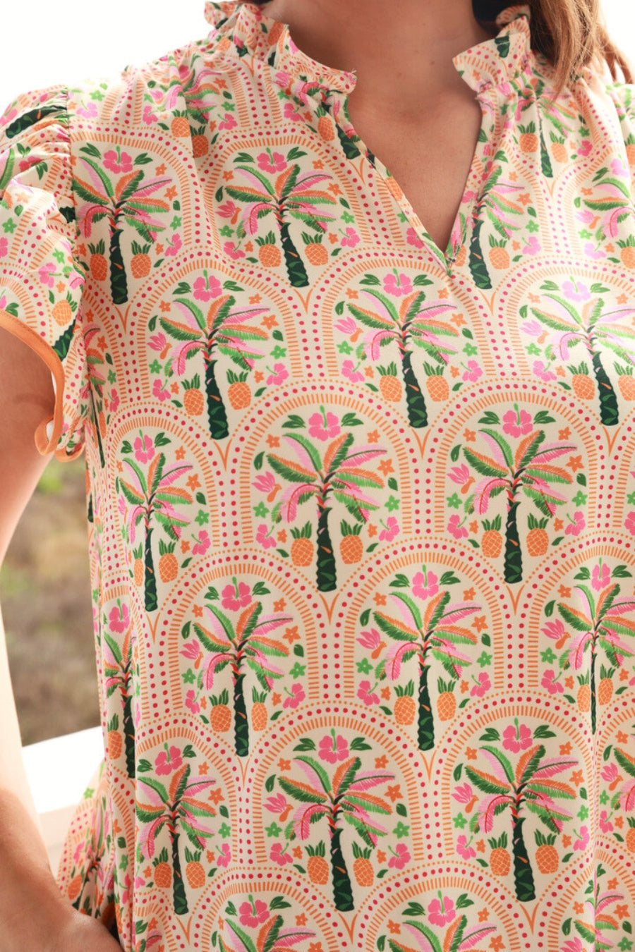 Palm Paradise Ruffle Dress - Reg & Curvy