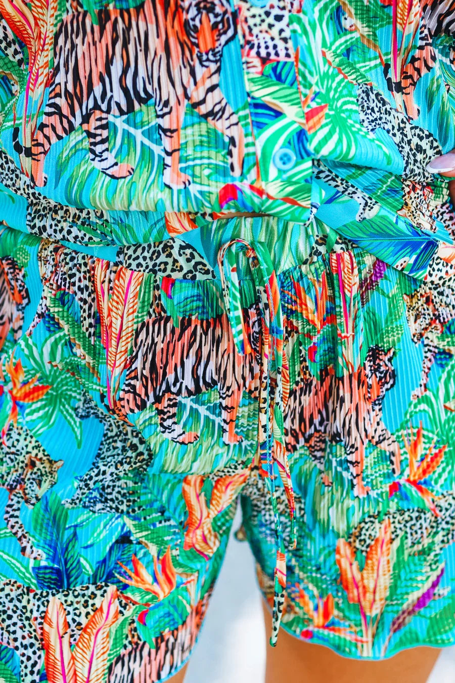 Wild Tropics Pleated Set - Reg & Curvy