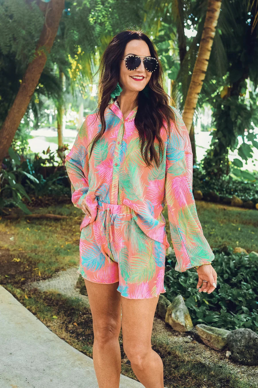 Palm Springs Punch Pleated Set - Reg & Curvy