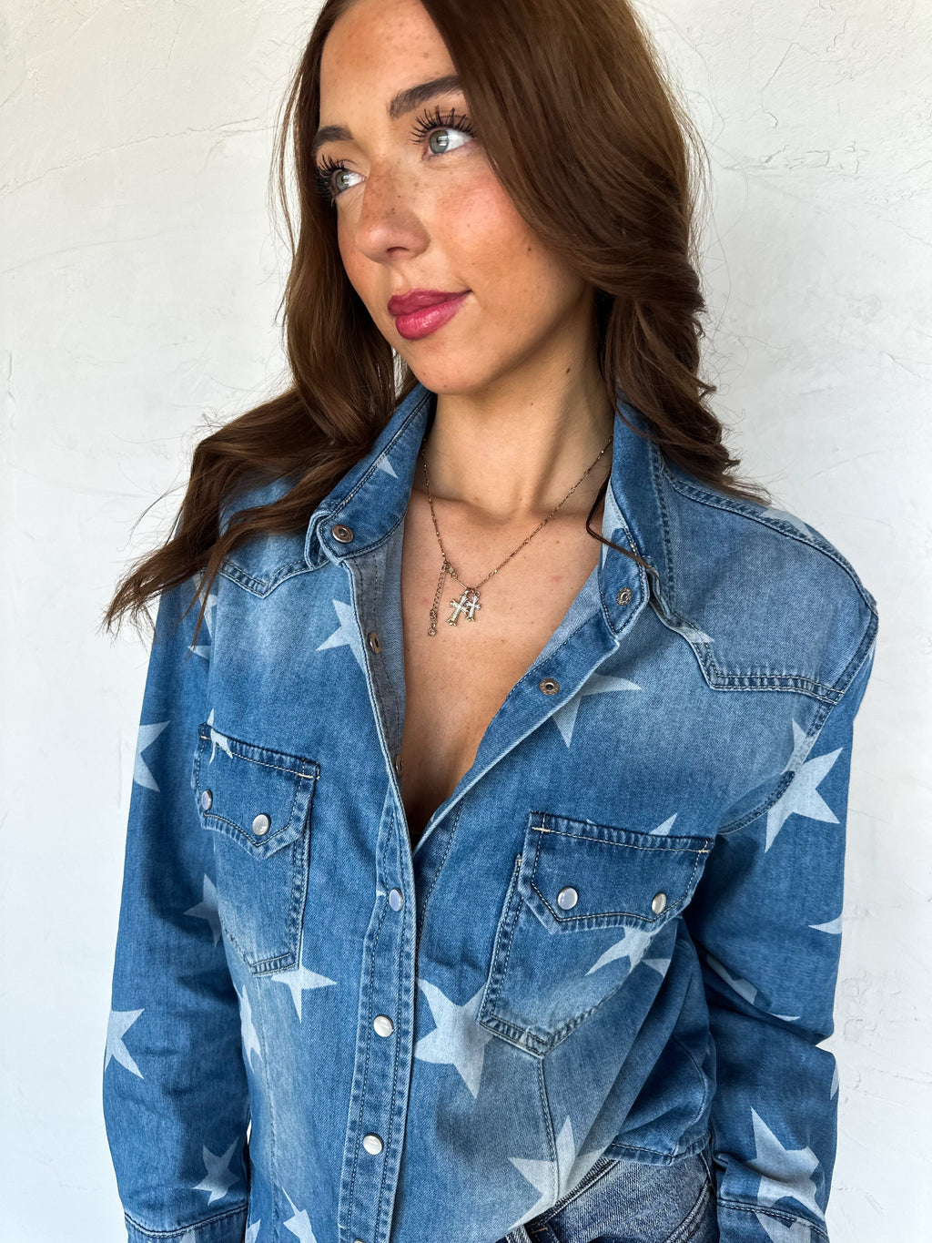 Stars & Snap Denim Top - Reg & Curvy