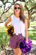 Saturday Spirit Boxer Shorts in Purple & Gold - Reg & Curvy