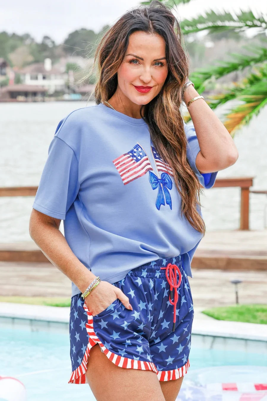 Stars & Sparkle Bow Tee - Reg & Curvy