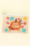Give Thanks Beaded Coin Purse