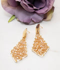Golden Glow Beaded Earrings