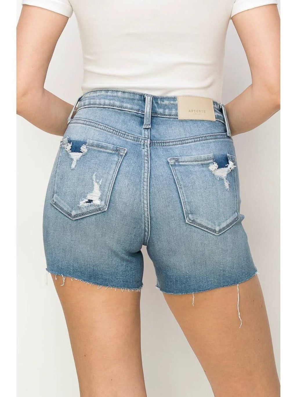 BLUE & RED STARS RHINESTONE HIGH RISE SHORTS
