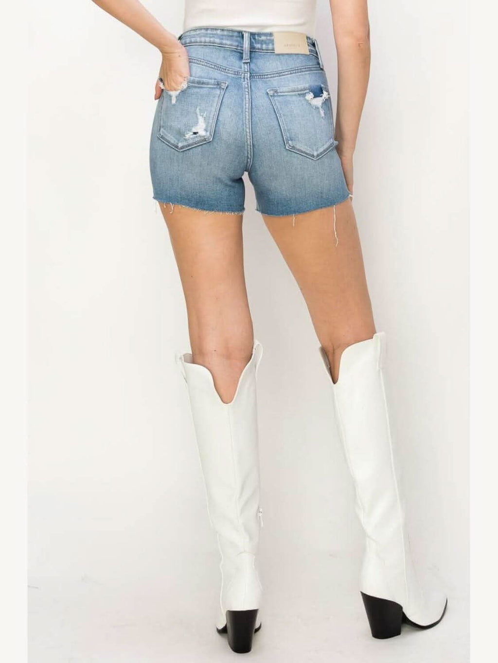BLUE & RED STARS RHINESTONE HIGH RISE SHORTS