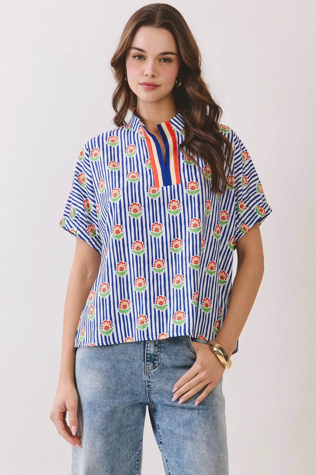 Picnic Stripe Bloom Top