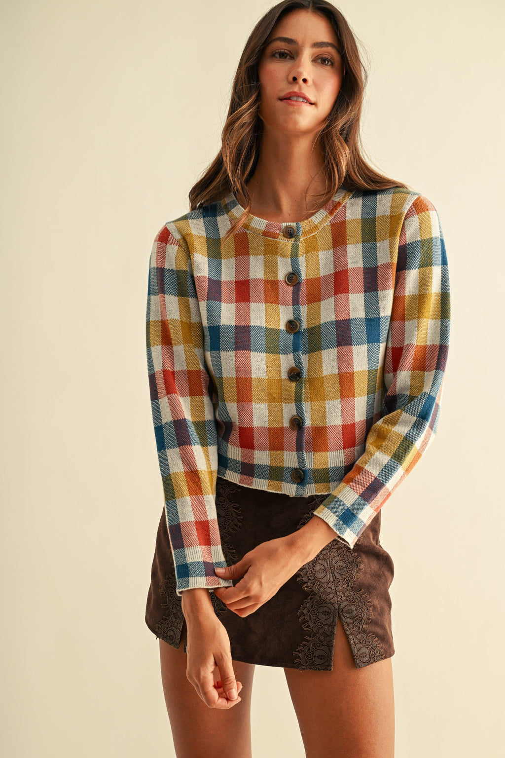 *PREORDER* Harvest Check Cardigan - Reg & Curvy