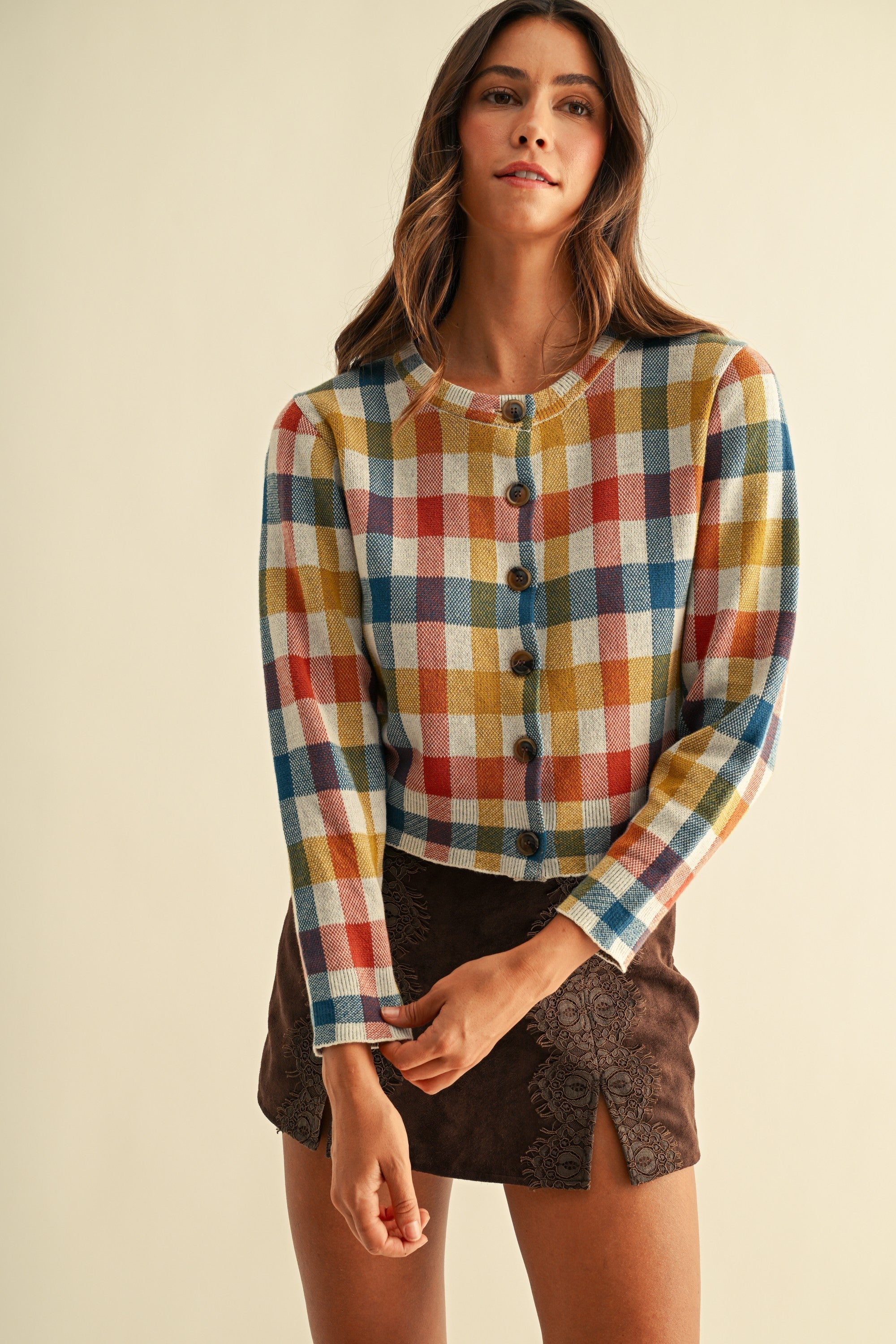 *PREORDER* Harvest Check Cardigan - Reg & Curvy
