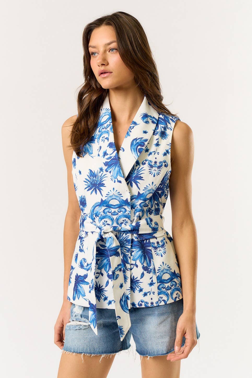 Santorini Stroll Belted Vest Top