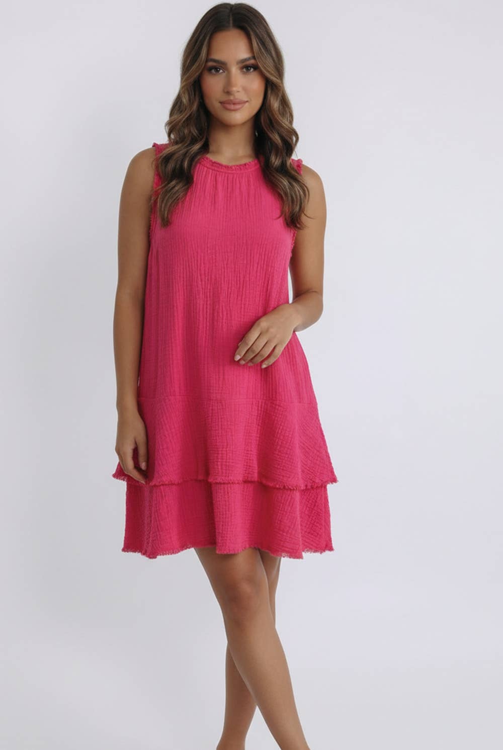 Fuchsia Fiesta Gauze Dress