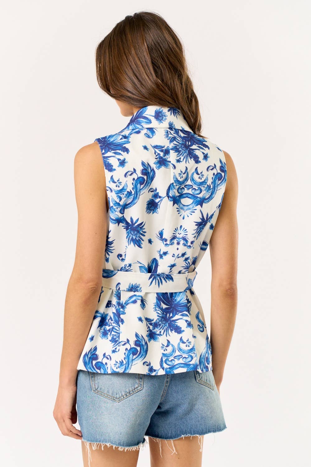 Santorini Stroll Belted Vest Top