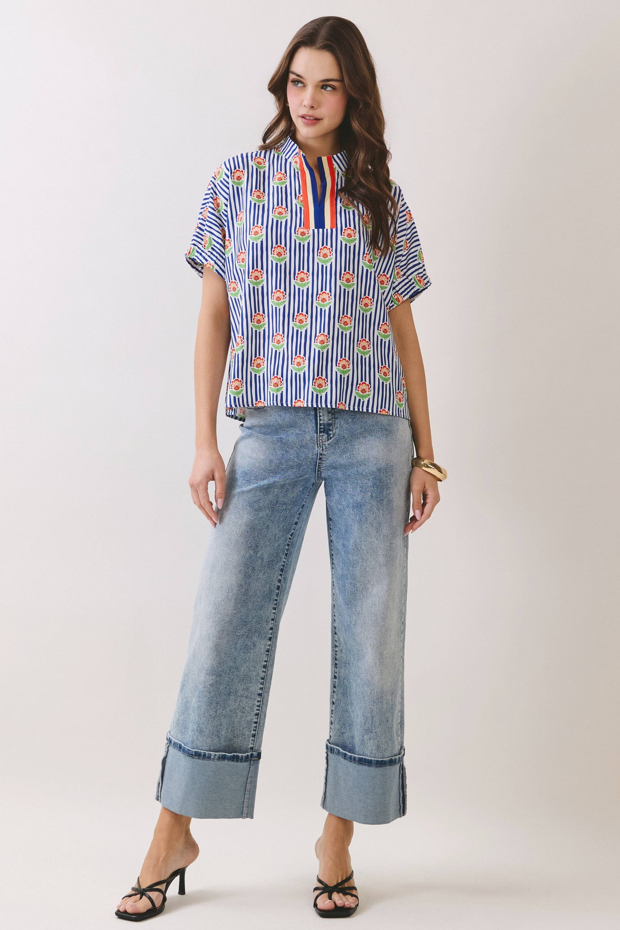 Picnic Stripe Bloom Top