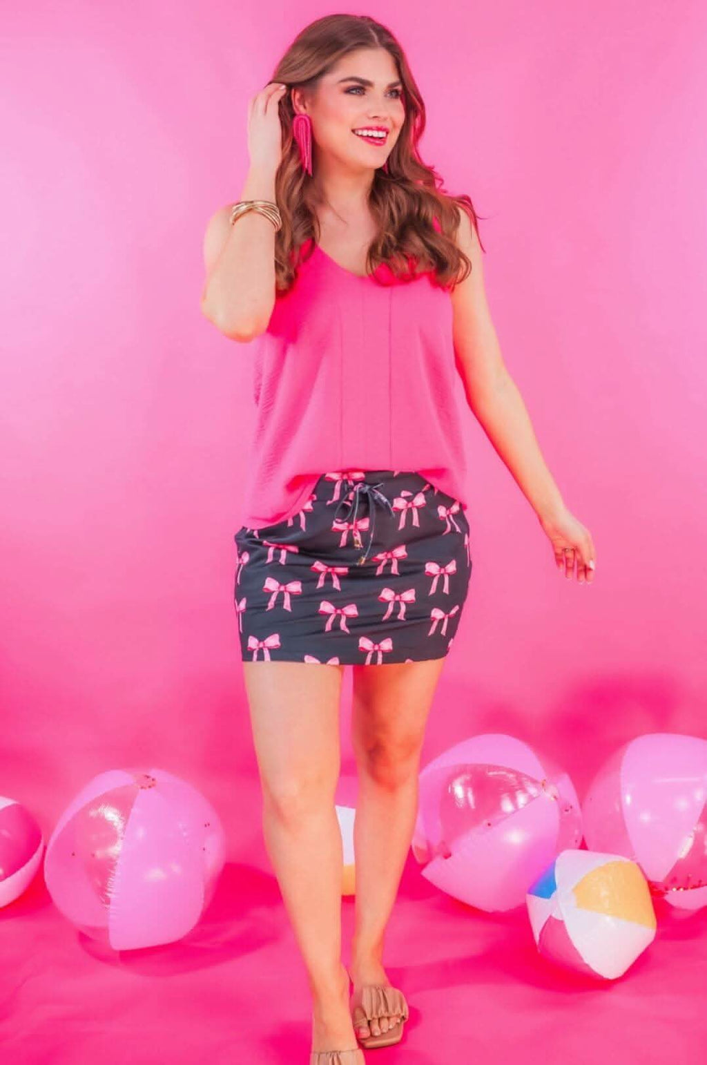 Pretty in Pink Bow Print Skort - Reg & Curvy
