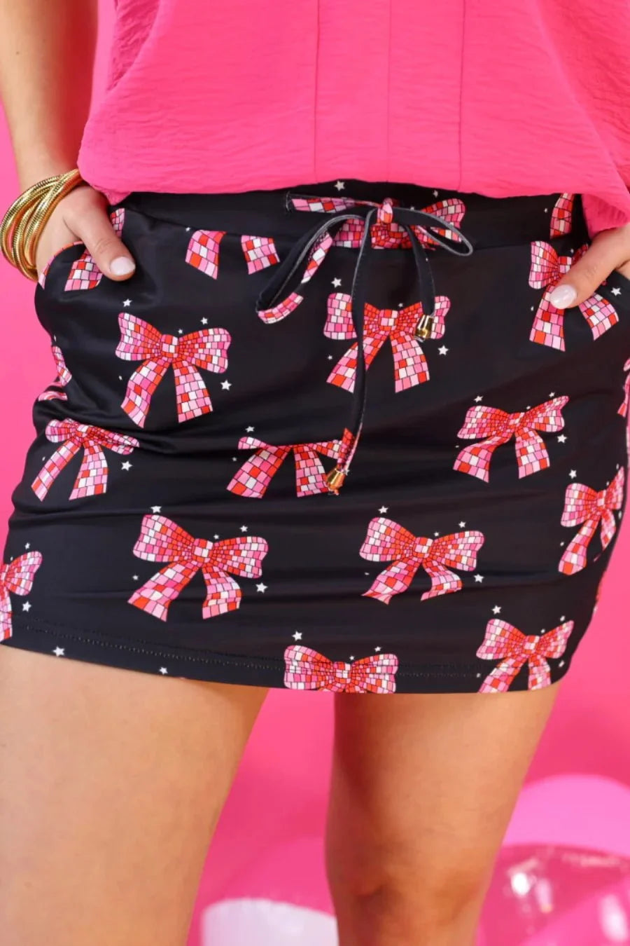 Pretty in Pink Bow Print Skort - Reg & Curvy