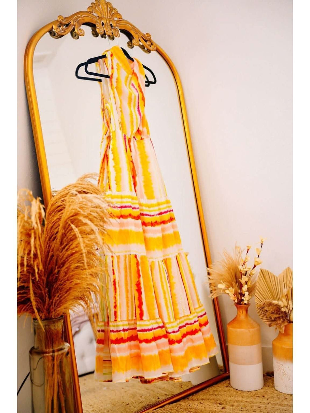 Tiered Maxi Dress with Twist Detail Neckline